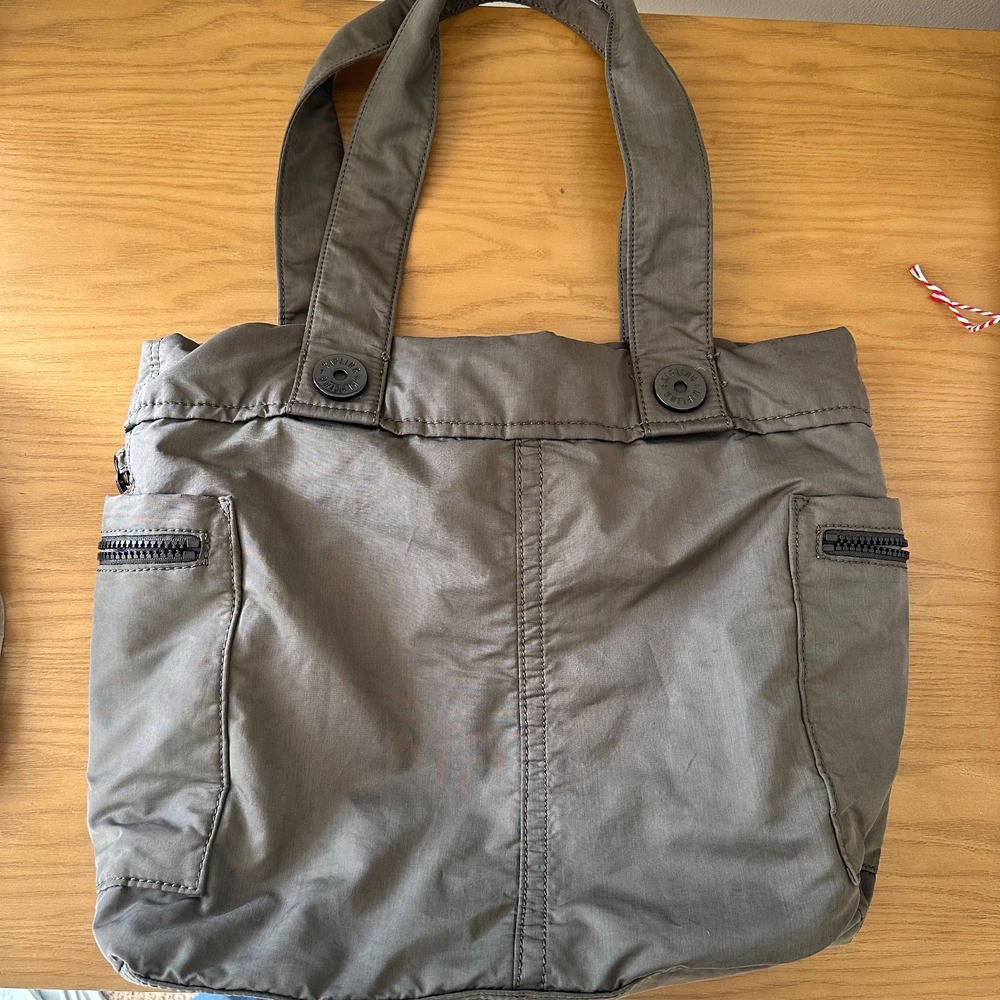 Kipling Marylou Tote Olive Green Khaki Zipper Pockets Urban Utility Bag Purse